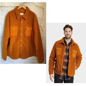 Goodfellow & Co. Men's Rust Orange Sherpa Full Snap Lightweight Jacket L